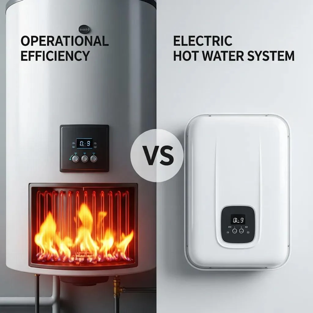 Comparison of gas and electric hot water systems showcasing their operational efficiencies